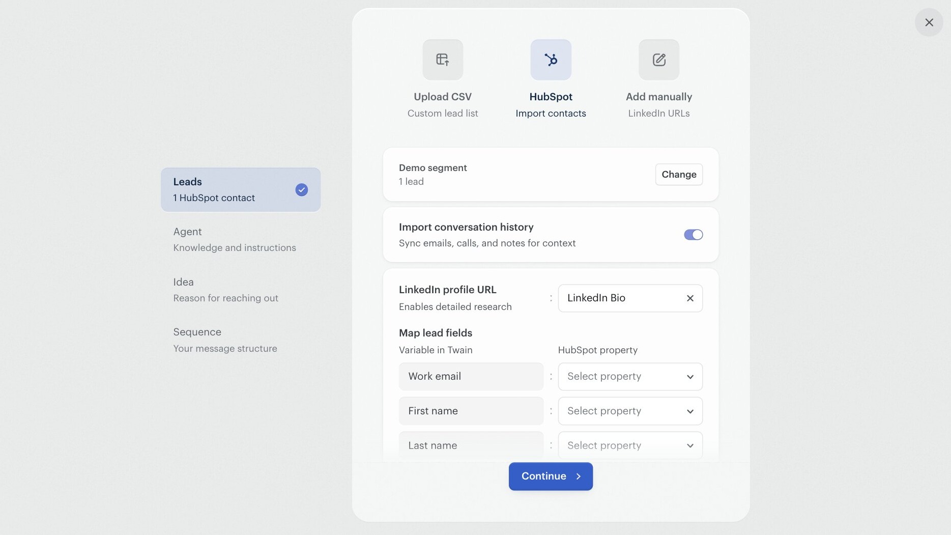 Import hubspot contacts